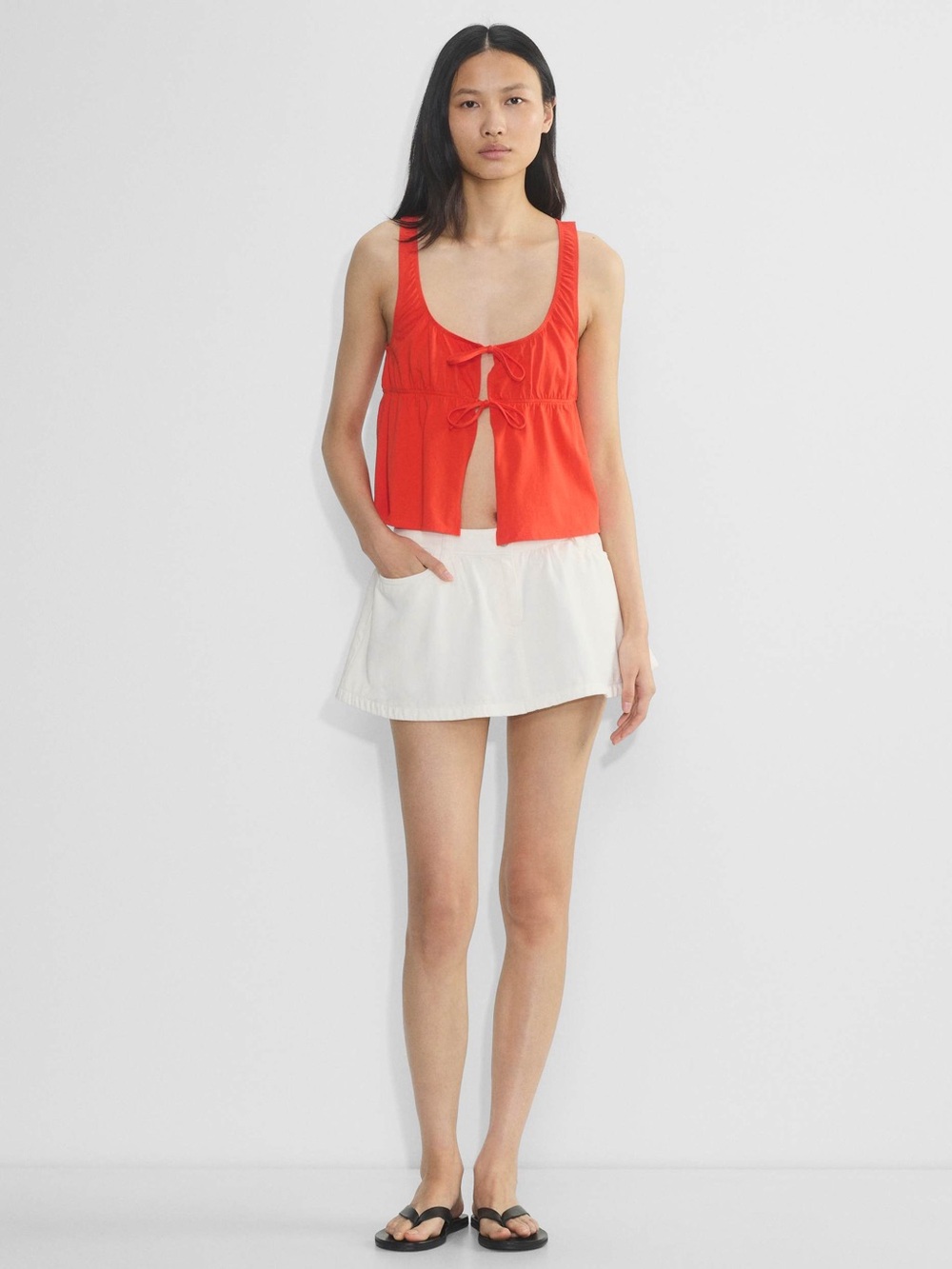 🔥BOGO🔥- Aritzia Sunday Best Cotton Whisk Cannoli Top- Cherry Red